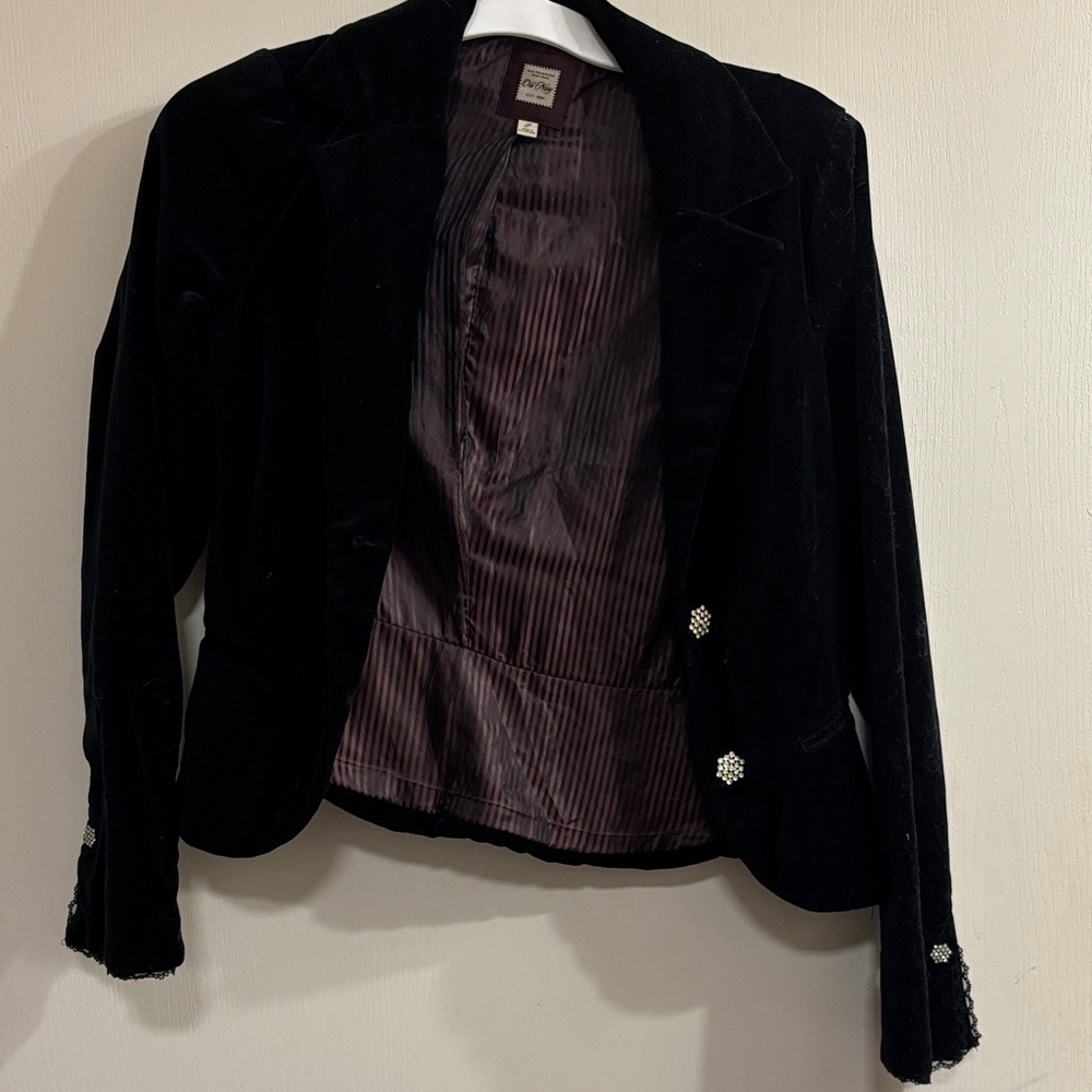 Old Navy Black Velvet Women's Blazer
